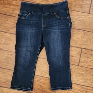 Lee Dark Blue Cropped Stretch Capri Jeans Size 12 Medium
